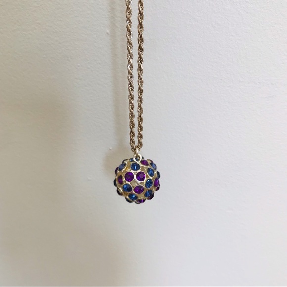 RW&CO. | Purple and Blue Jewelled Ball Necklace - Picture 4 of 7